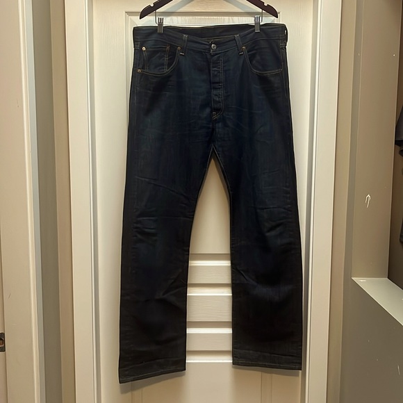 Levi’s 501 Dark wash 38x34 Button Fly Jeans - Picture 1 of 5